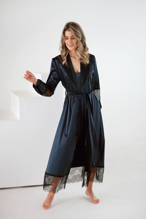 Scarlett Maxi Robe in Black